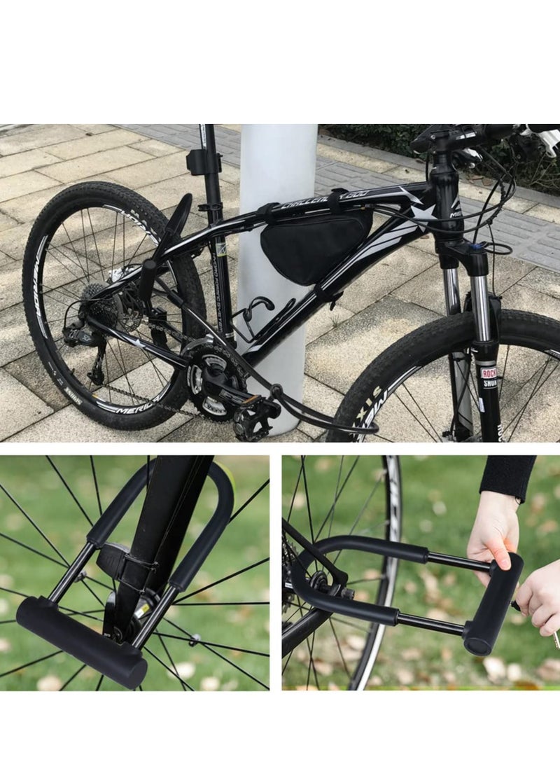 SYOSI Bike U Lock, HeavyDuty Anti Theft Secure Combination Bike U Lock with16mm Shackle 5.9ft Length Security Cable Keys and Sturdy Mounting Bracket for Bicycle Motorcycle and More (Black Steel Wire) - Image 4