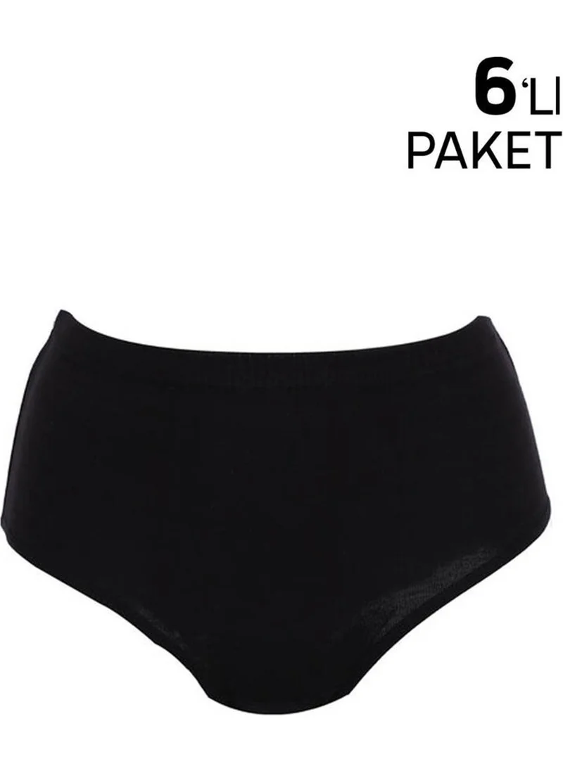 Tutku Women Ribana Bato Panties 6 Pcs 922 | Black
