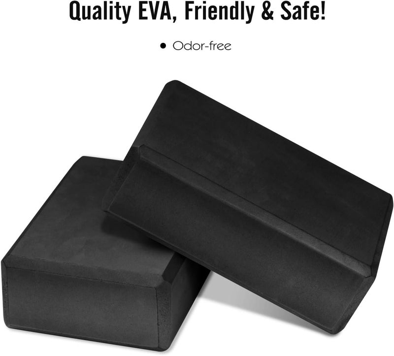 MoKo Thin Yoga Blocks 2 Pack, 9" x 6" x 3" High Density EVA Foam Yoga Block Exercise Bricks, Eco Friendly & Lightweight, Increase Flexibility & Balance, Great for Stretching & Holding Poses - Image 2