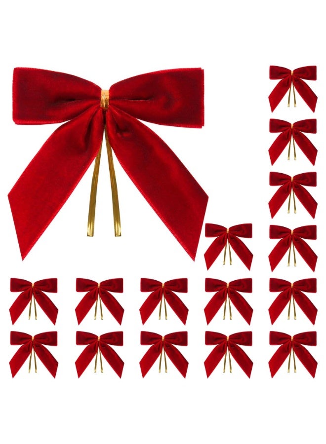 أوشيما 24 قطعة من رباطات عيد الميلاد الحمراء، زخرفة شجرة عيد الميلاد يدوية، رباطات تعليق شجرة عيد الميلاد، رباط مُلَوّن بأسلوب عتيقة كهدية لزينة شجرة عيد الميلاد، زينة منزلية للحفلات الزفاف والمنزل الداخلي - Image 1