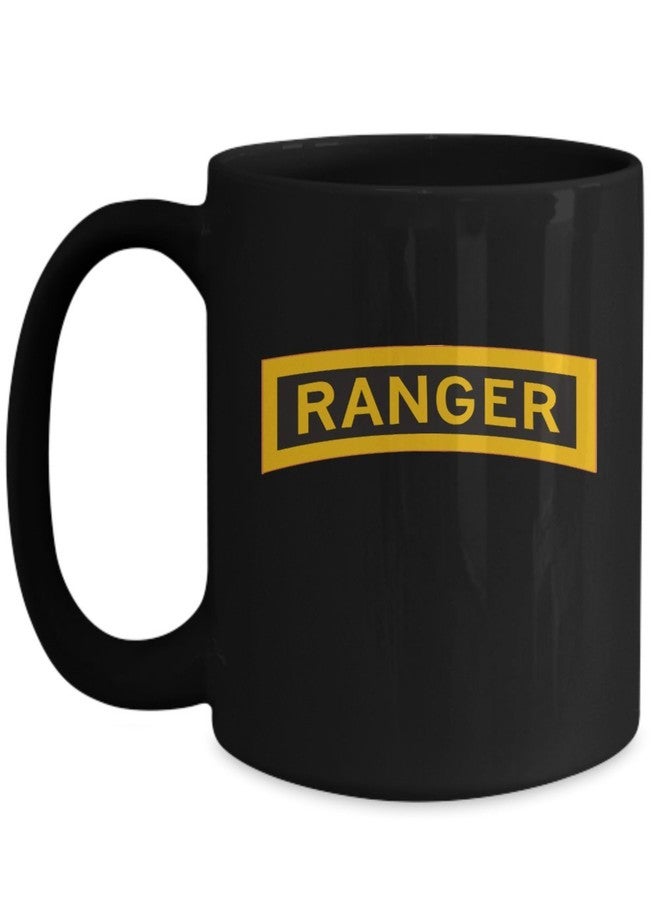 Custom Army Ranger Coffee Mug - Ranger Tab - Black/White/11oz/15oz - Image 1
