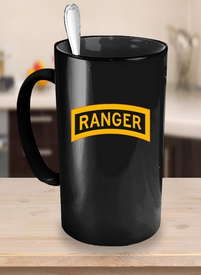 Custom Army Ranger Coffee Mug - Ranger Tab - Black/White/11oz/15oz - Image 3