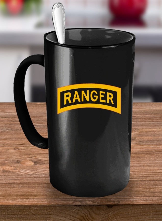 Custom Army Ranger Coffee Mug - Ranger Tab - Black/White/11oz/15oz - Image 4