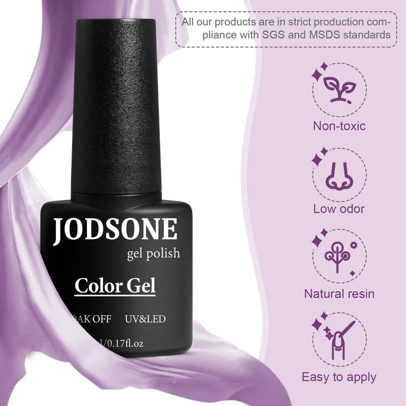 JODSONE Gel Nail Polish Kit 60 PCS with U V Light Soak off Base Top Coat 55 Shine Colors Gel Nail Kit Bright and Dark Brown Wine Red Series Manicure Set for Women and Girls - Image 4