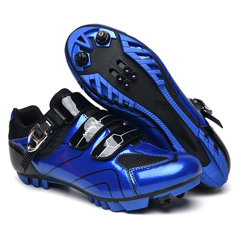 Generic Cross-border Outdoor Cycling Shoes Four Seasons Mens and Womens Road Bike Power Lock Shoes Hard Sole Mountain Bike Sports Shoes 569 Blue Mountain 