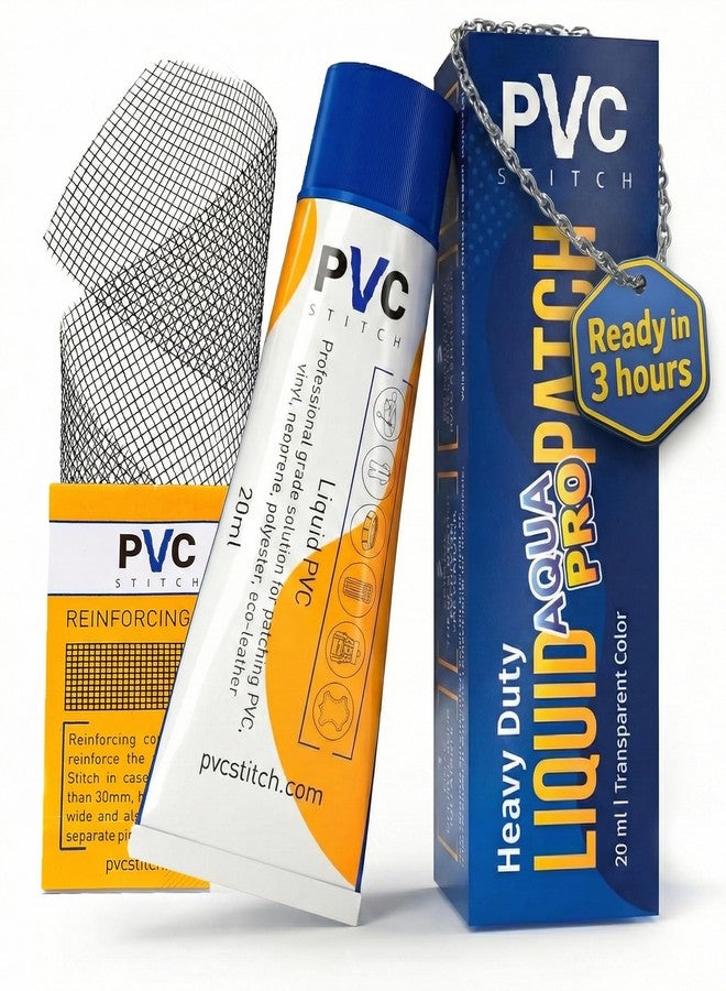 PVC Stitch AquaPro Liquid Patch Waterproof Repair Kit for PVC Inflatable Boats, Rafts, ISUPs, Paddle Boards, Above Ground Pools, Hot Tubs, and Underwater Gear (Sealer +Cord) - Image 1