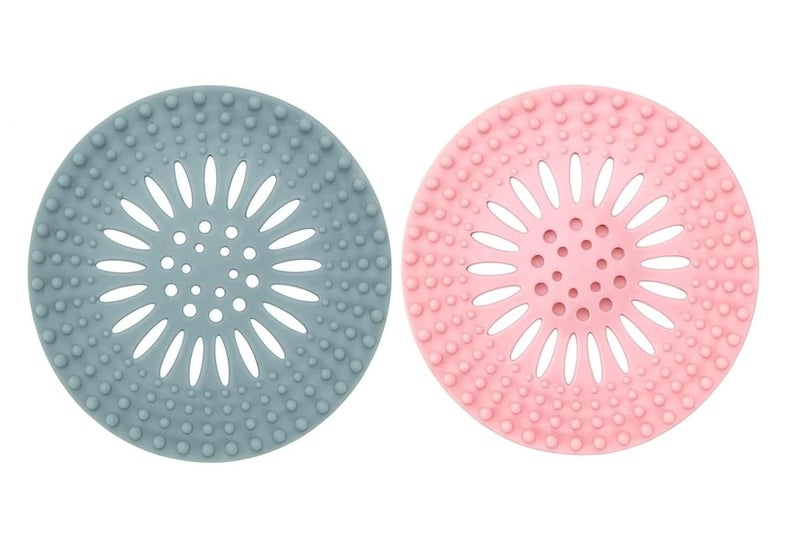 MITNIK Trendy Silicone Hair Catcher Drain Cover for Shower Kitchen Sink Drain Filter Strainer Stopper (Pack of 2) - Image 1