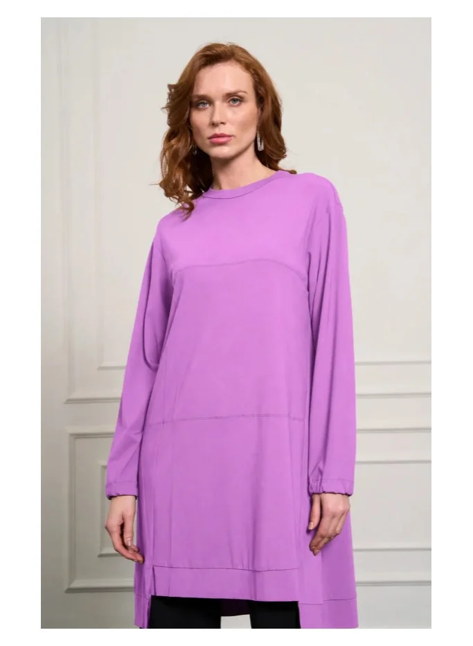 Elegant Relaxed Long Tunic for Women - Fuchsia