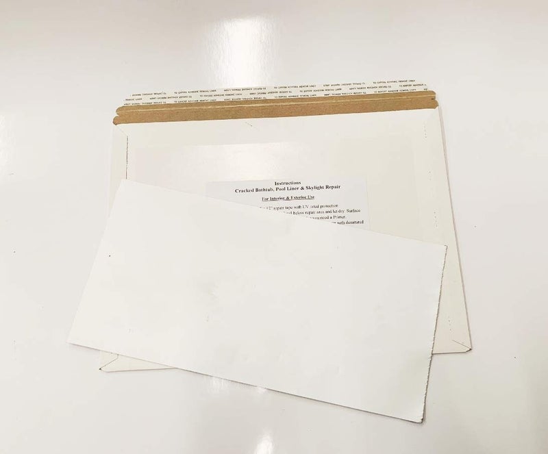 AA A.A Stick N Repair Cracked Bathtub, Pool Liner, Roof, Skylight, Vinyl Skirting, Siding Repair Kit (White) - Image 1