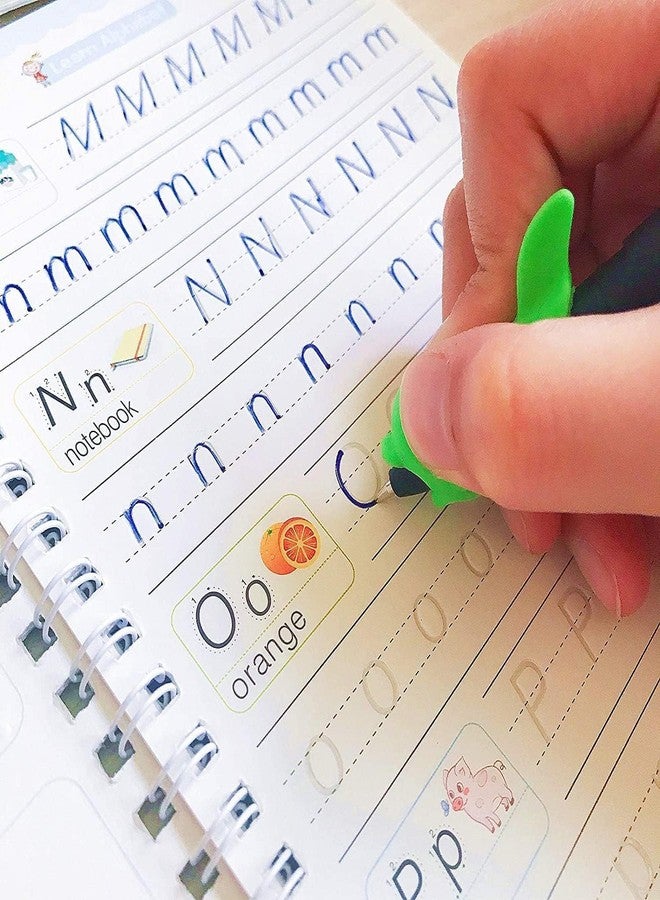 TNEMEC Practice Copybook, (4 Book + 10 Refill+ 1 Pen + 1 Grip) Number Tracing Book Magic Copybook Set Reusable Writing Tool Hand Lettering Pre-Schoolers Calligraphy bookset Kids 4 PCS (19 * 13 cm) - Image 3