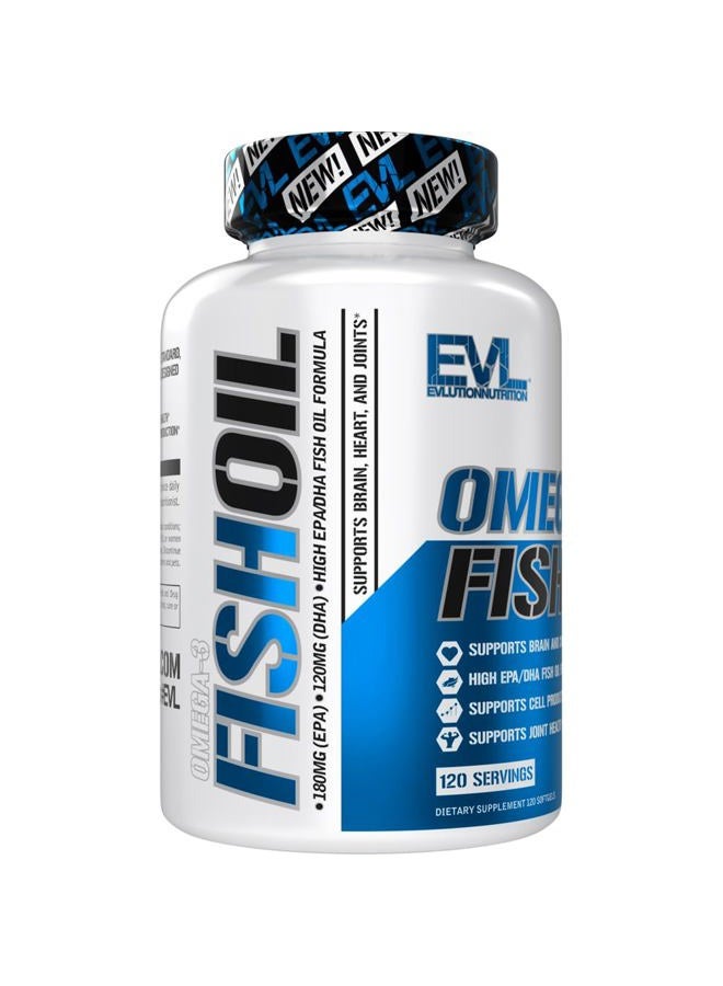 Evlution Nutrition Omega 3 Fish Oil 1250mg HIGH EPA 450mg + DHA 300mg Triple Strength Burpless Capsules (120 Servings) - Image 4