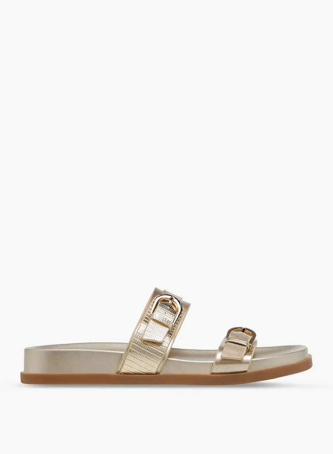 Celeste Women's Buckle Accent Slip-On Flat Sandals