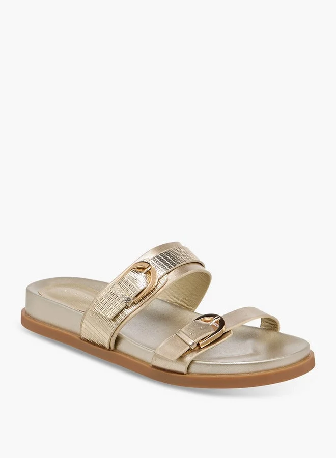 سيليست صنادل نسائية مسطحة سهلة الارتداء بزخرفة إبزيم