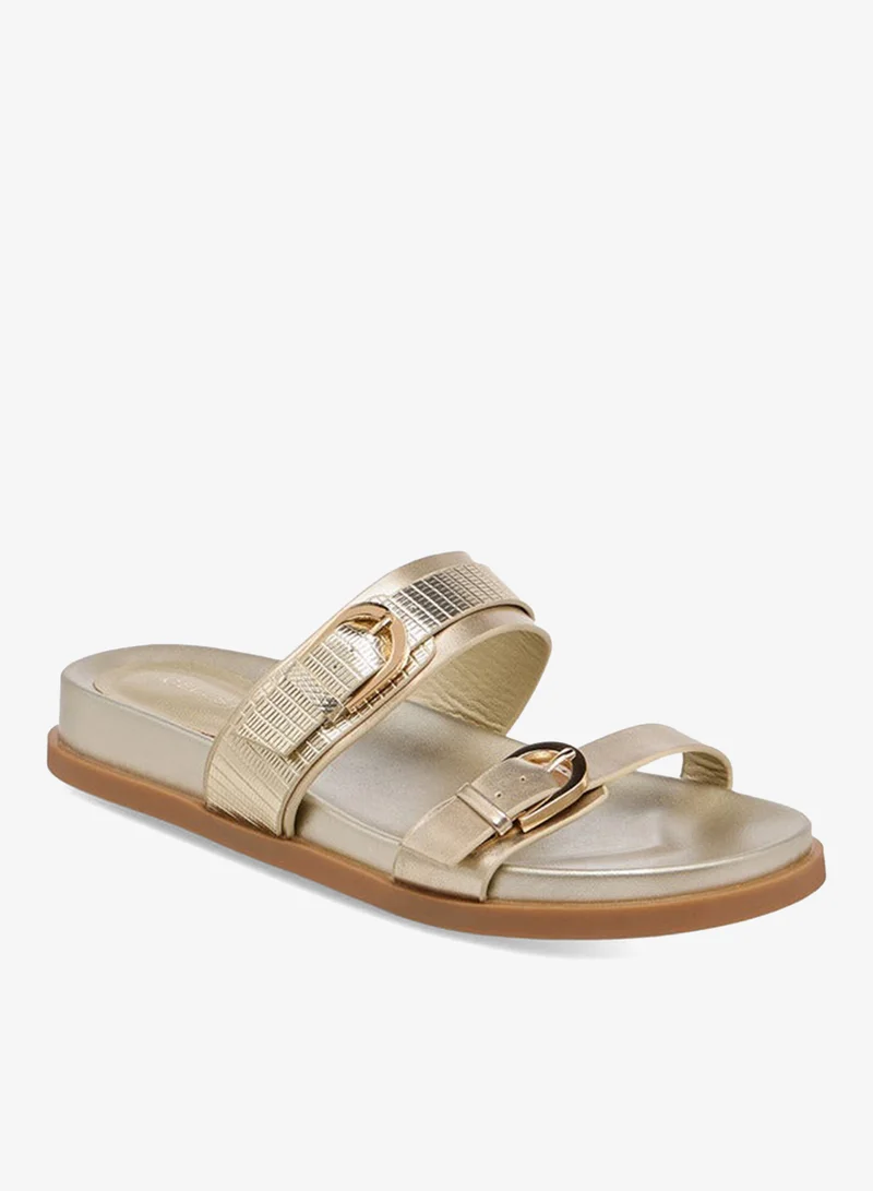 سيليست صنادل نسائية مسطحة سهلة الارتداء بزخرفة إبزيم