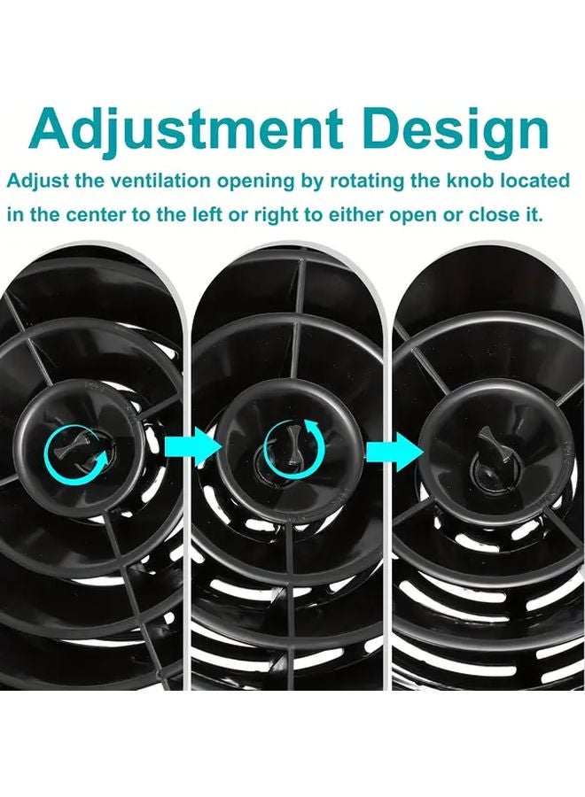 5 Inch Black Adjustable Ceiling Vent Cover with Louvers for Living Room Bathroom Kitchen - Image 3