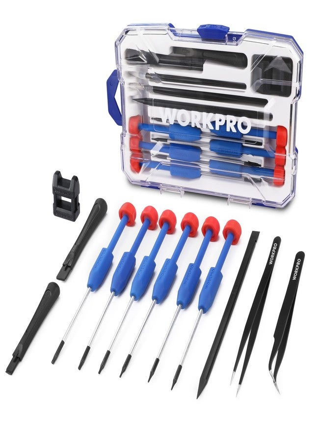 WORKPRO 12 in 1 Torx Screwdriver Set with T3 T4 T5 T6 T8 T10 Security Torx Bit & Precision Magnetic Screwdrivers, Tweezers,Pry Bars, Spudger for Eyeglass, Watch, Computer, Phone, with Case - Image 1
