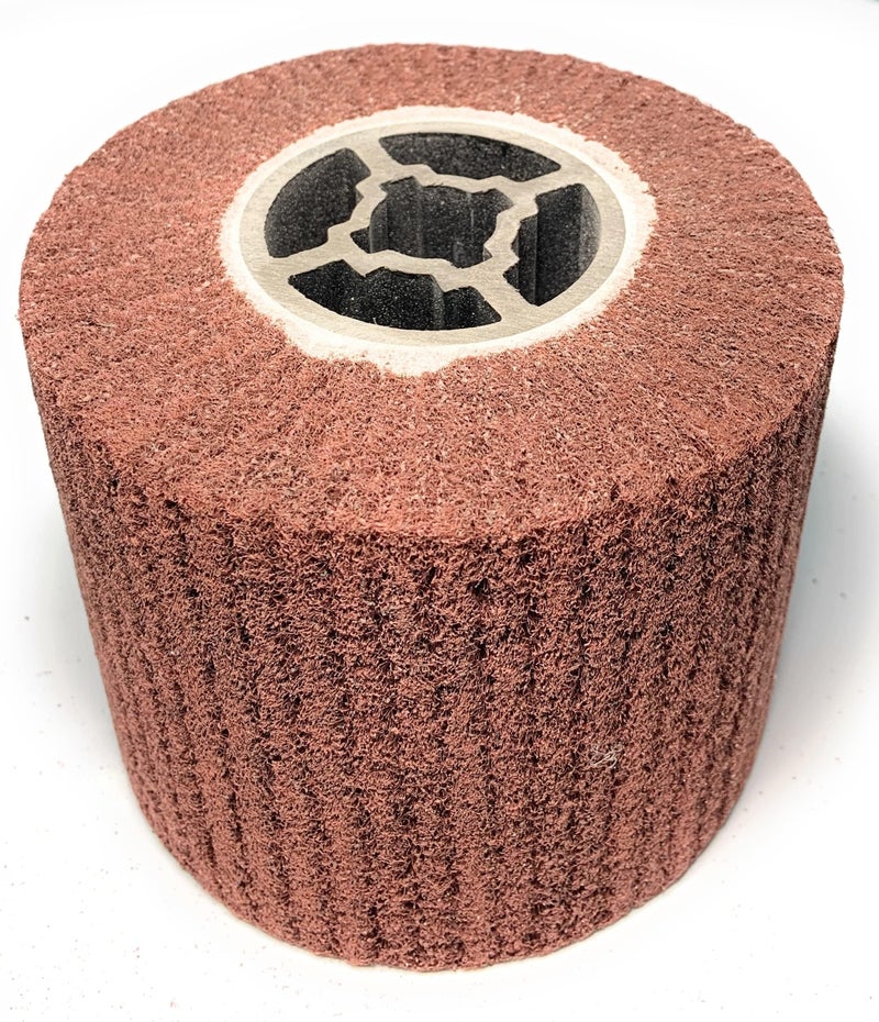 Signi Non Woven Abrasive Drawing Polishing Burnishing Wheel Flap Brush for Surface Treatment Stainless Steel, Aluminum, Copper,Metal 120x100x19mm (320 Grit) - Image 1