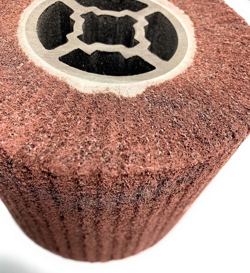 Signi Non Woven Abrasive Drawing Polishing Burnishing Wheel Flap Brush for Surface Treatment Stainless Steel, Aluminum, Copper,Metal 120x100x19mm (320 Grit) - Image 2