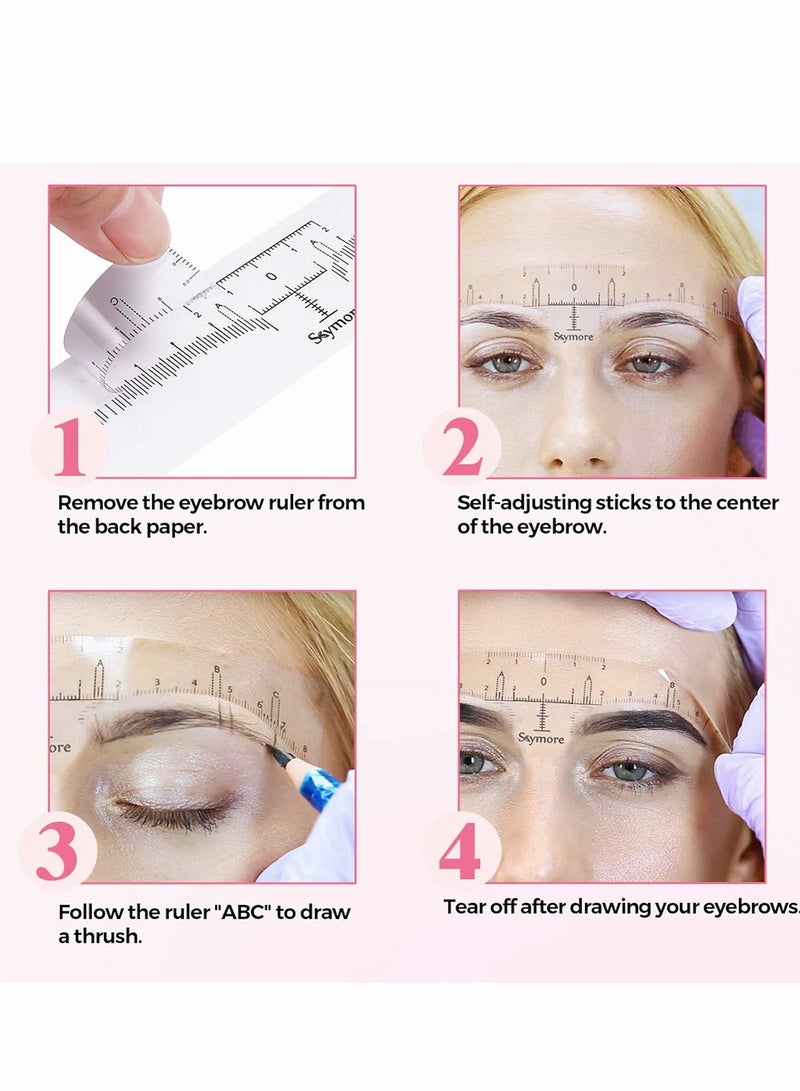 100 Pcs Eyebrow Stencil Kit - Disposable Microblading Ruler Templates for Perfect Shape in 3 Minutes - Essential Makeup Tools for Flawless Brows - Image 5