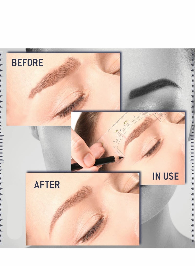 100 Pcs Eyebrow Stencil Kit - Disposable Microblading Ruler Templates for Perfect Shape in 3 Minutes - Essential Makeup Tools for Flawless Brows - Image 3