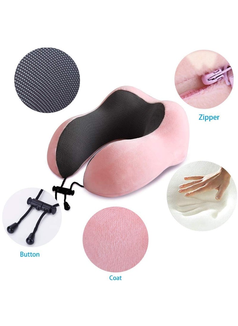 IDITRI EXPORT IDITRI EXPORT Neck Pillow for Travel Memory Foam Travel Neck Rest Support Pillow Travel Pillow for Flights Train and Car with Travel Bag Pink  - Image 4