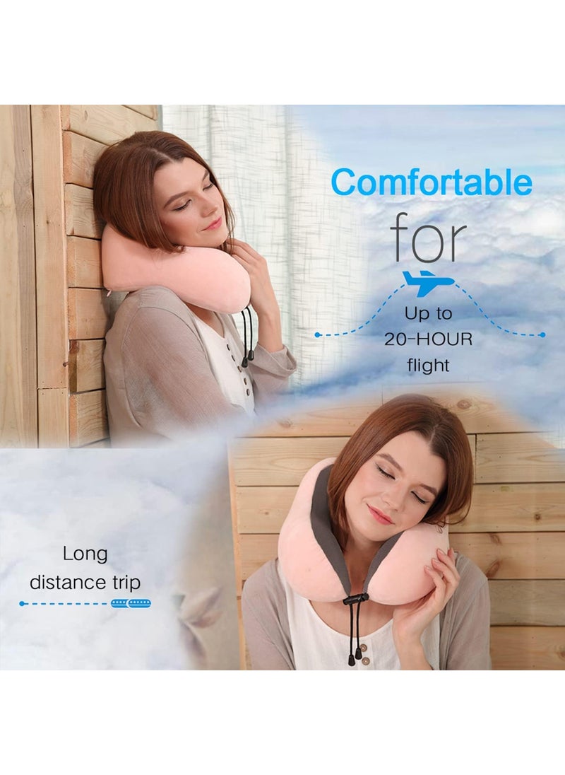 IDITRI EXPORT IDITRI EXPORT Neck Pillow for Travel Memory Foam Travel Neck Rest Support Pillow Travel Pillow for Flights Train and Car with Travel Bag Pink  - Image 5