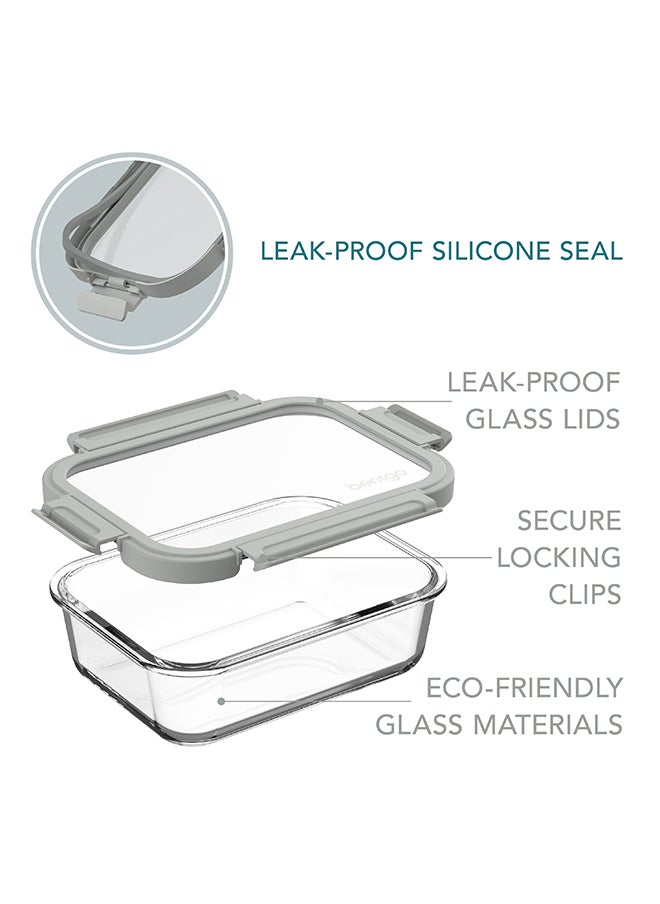 Bentgo Pack Of 2 Food Storage Glass Leak-Proof  Two 6.3-Cup Pebble Beach  - Image 3