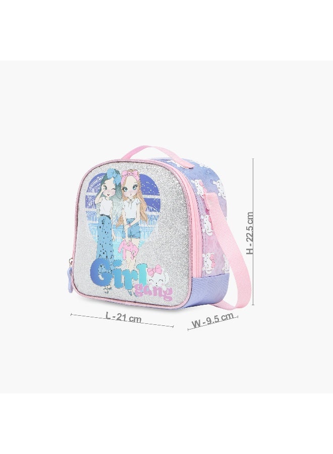 sami_studio Lunch Bag-Dolls Girl Gang-Collection-1 Cmprt-Zip (Polyester ) Multicolour \ 22.5X9.5X21 - Image 2