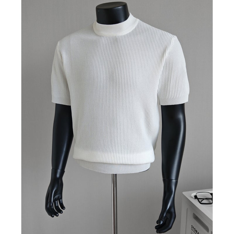 Men's Ice Silk T-Shirt Solid Color Slim Fit Short Sleeve Crew Neck - Image 2