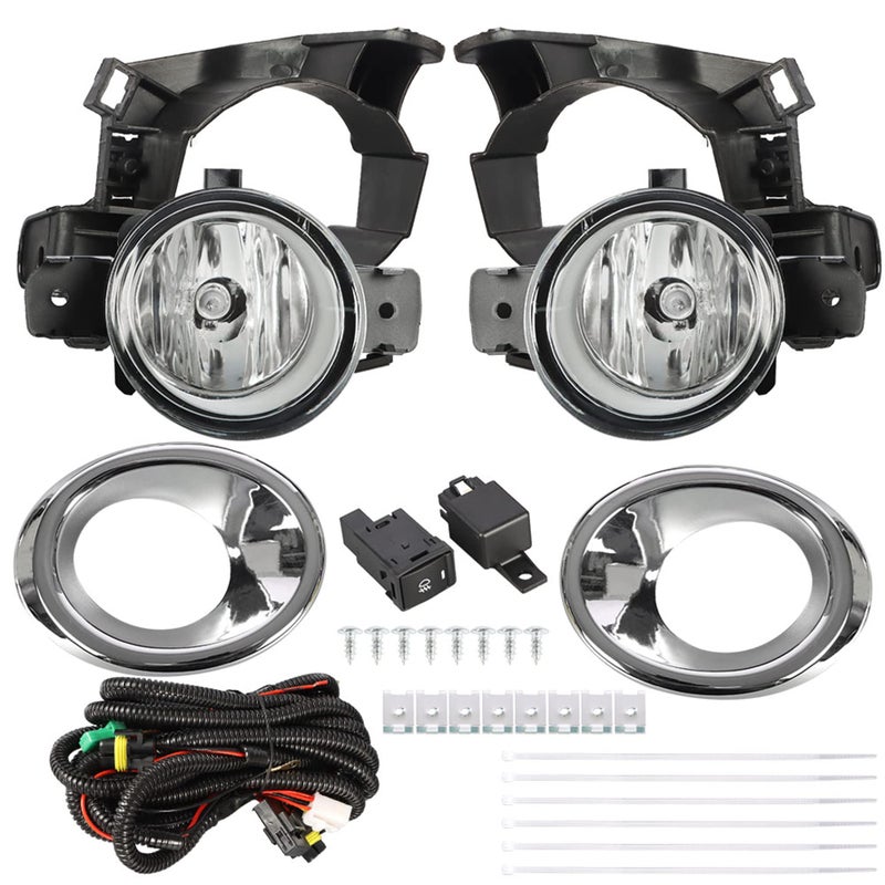 munirater 2Pack Clear Lens Bumper Fog Light Lamps Assembly wBezel Switch Kit Replacement for Pathfinder 20132016 - Image 2