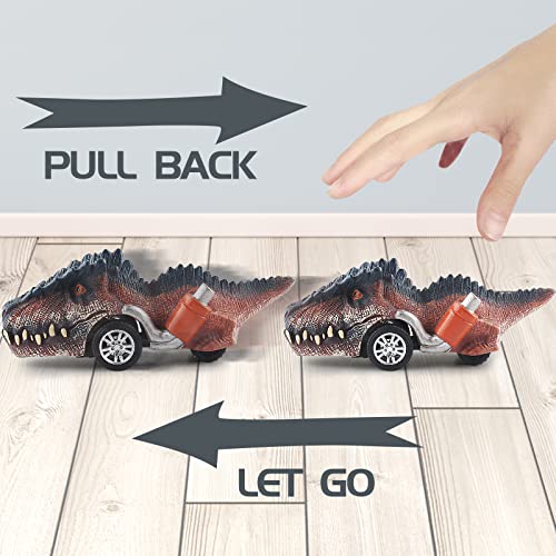DINOBROS Dinosaur Toys for Kids 35 Pull Back Dinosaur Cars for 3 4 5 6 7 Year Old Boys Girls 6 Pack Dino Toys Gifts for Toddlers - Image 5