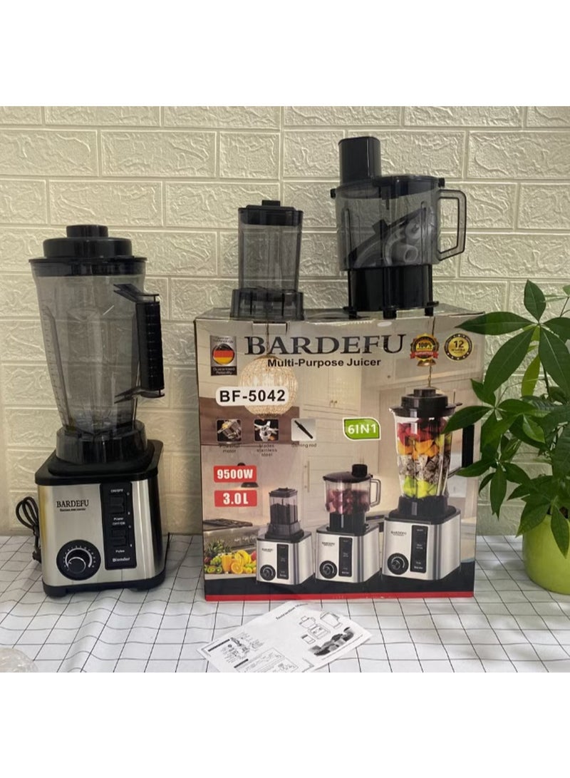 BARDEFU Stainless Steel Blender Multifunctional Home Kitchen Appliances Electric Fruit Smoothie Food Juicers Mixer Blenders 6 in 1 - Image 5