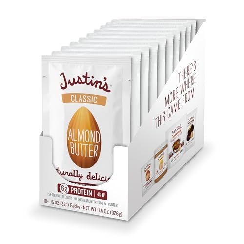 JUSTIN'S Classic Gluten-Free Almond Butter Squeeze Packs, 1.15 Ounce (Pack of 10) - Image 1