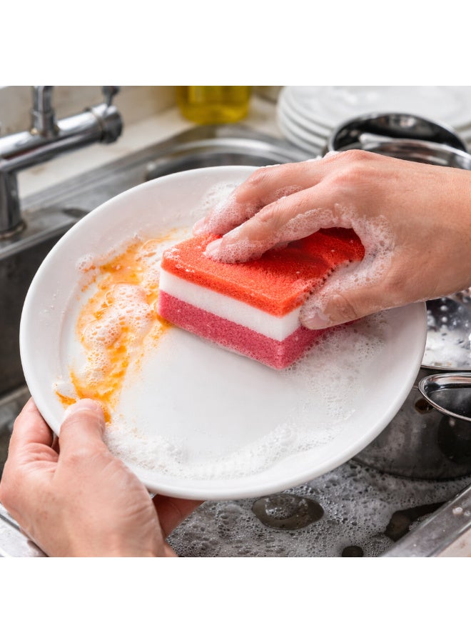 Cleaning Scouring Sponges 5 PCS | Dual Layer Kitchen Sponge | Heavy Duty Scrub + Soft Foam | Multi-Purpose Cleaning - Image 5