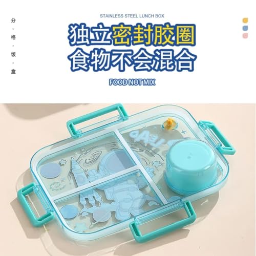 Tera13 TERA 13 Stainless Steel Lunch Box with Spoon - Gift Space Theme Lunch Box (1 pcs) Tiffin Box for Kids | Steel Lunch Box for School Boys | LUNCHMATE Mini Coolest Kid Ever 500 ml (Space) - Image 2