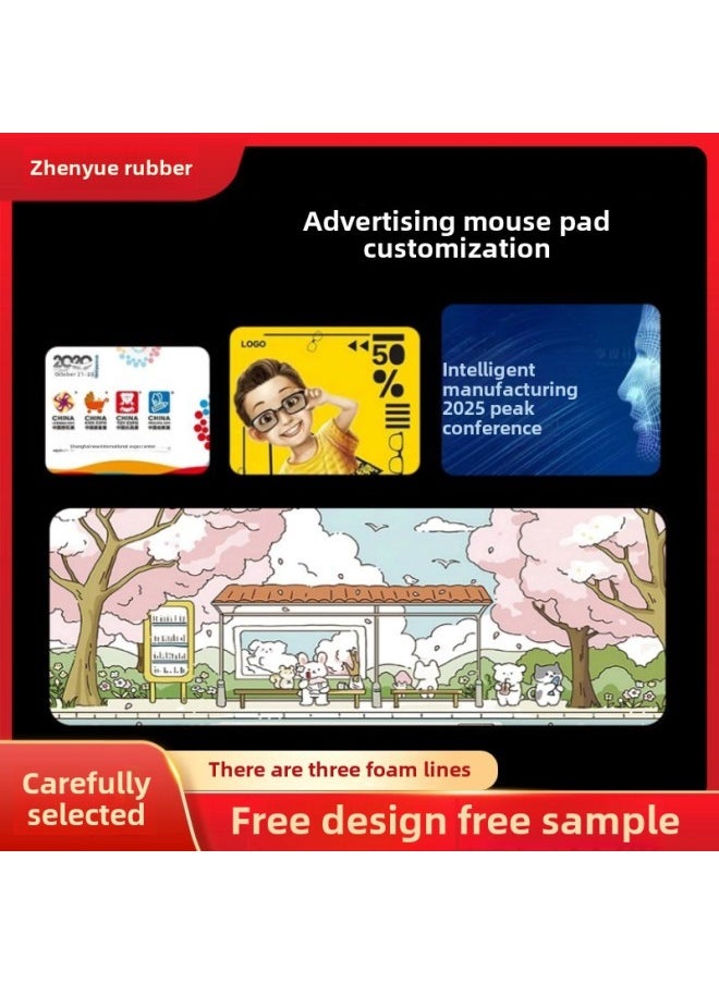 Generic - English Shortcut Key Mouse Pad Japanese Korean English Thai Super Thickened Precision Edge Office Desk Pad Cross Border-Color:Multiple Sizes Customized -Pattern:Russian Shortcut Keys - Image 1