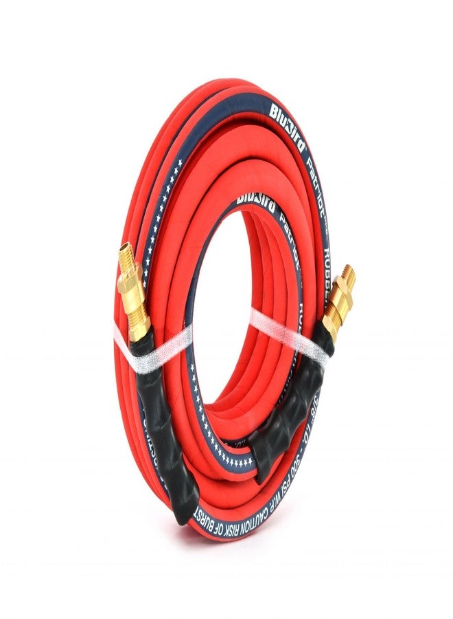 BluBird PPPRO1225 Heavy Duty Patriot Pro Rubber Air Hose 1/2" X 25' with Solid Brass Fittings for Pneumatic Tools Air Compressors - UV Oil Weather Resistant - 300 PSI - Image 2