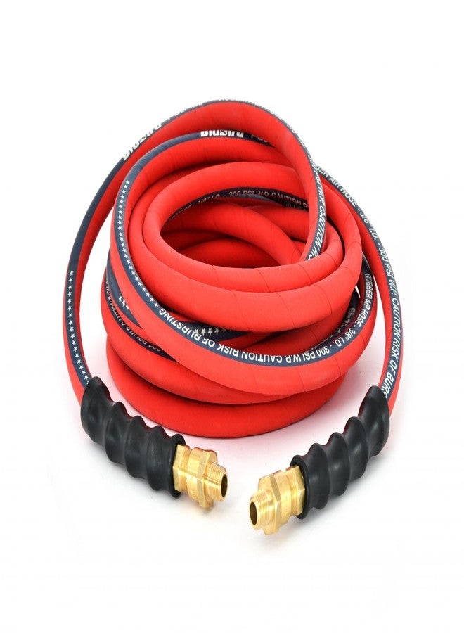 BluBird PPPRO1225 Heavy Duty Patriot Pro Rubber Air Hose 1/2" X 25' with Solid Brass Fittings for Pneumatic Tools Air Compressors - UV Oil Weather Resistant - 300 PSI - Image 3