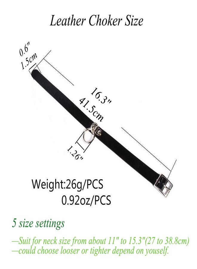 إيثون قلادة إيثون الجلدية القابلة للتعديل، طوق دائري ناعم من البولي يوريثان، تصميم بانك، للنساء، أبيض - Image 3