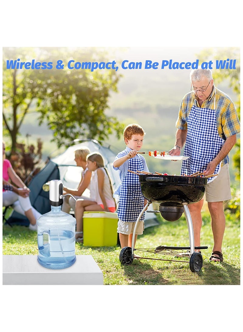 UREVO 3pcs 5 Gallon Water Bottle Pump, USB Charging Portable Electric Water Pump for 2-5 Gallon Jugs Water Dispenser for Office Home Camping Kitchen etc. White - Image 3