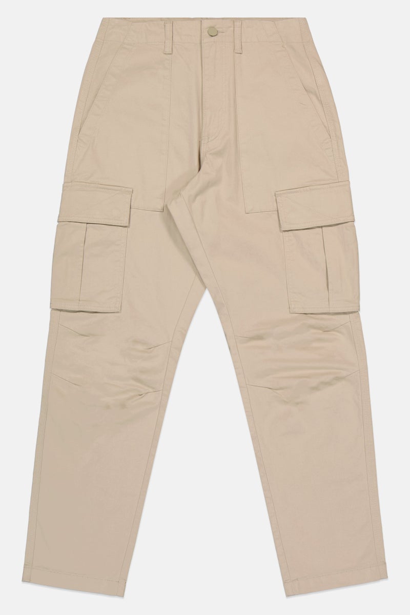 Celio Men Regular Fit Solid Cargo Pants, Beige - Image 3