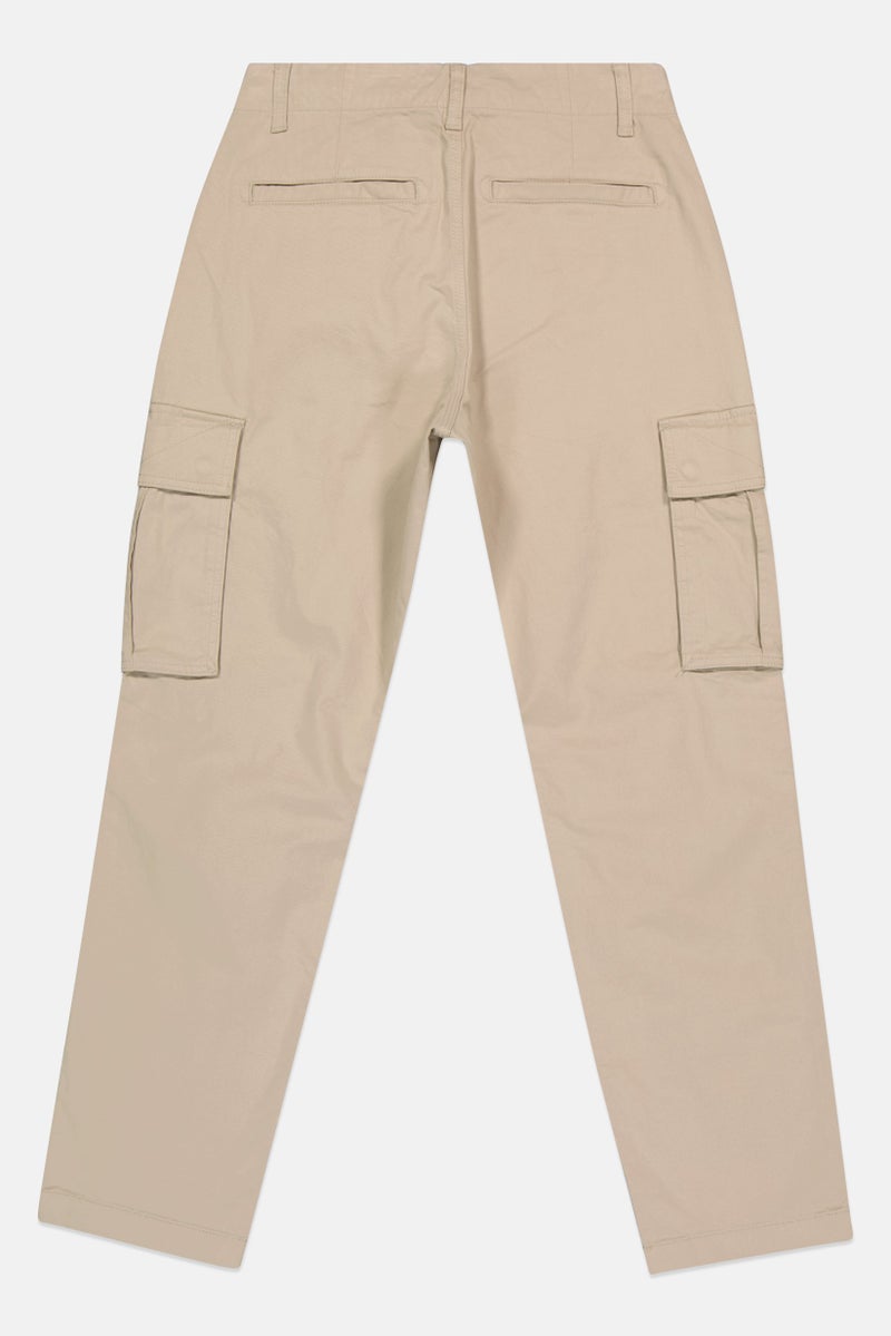 Celio Men Regular Fit Solid Cargo Pants, Beige - Image 2