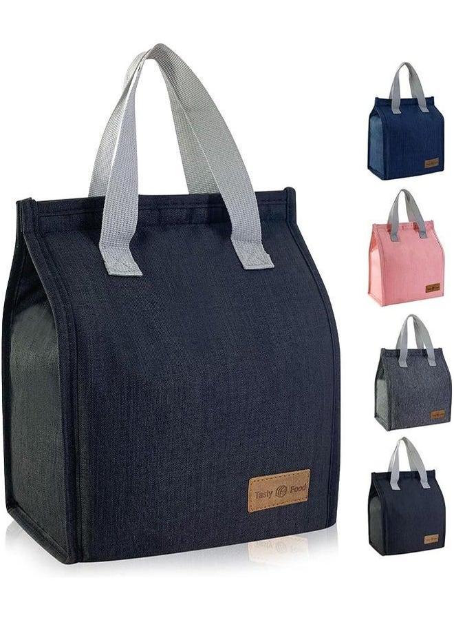 HOMESTAR Lunch Bag, Reusable Suitable for Office Work Off-Campus Etc Lining Cotton Black  - Image 1