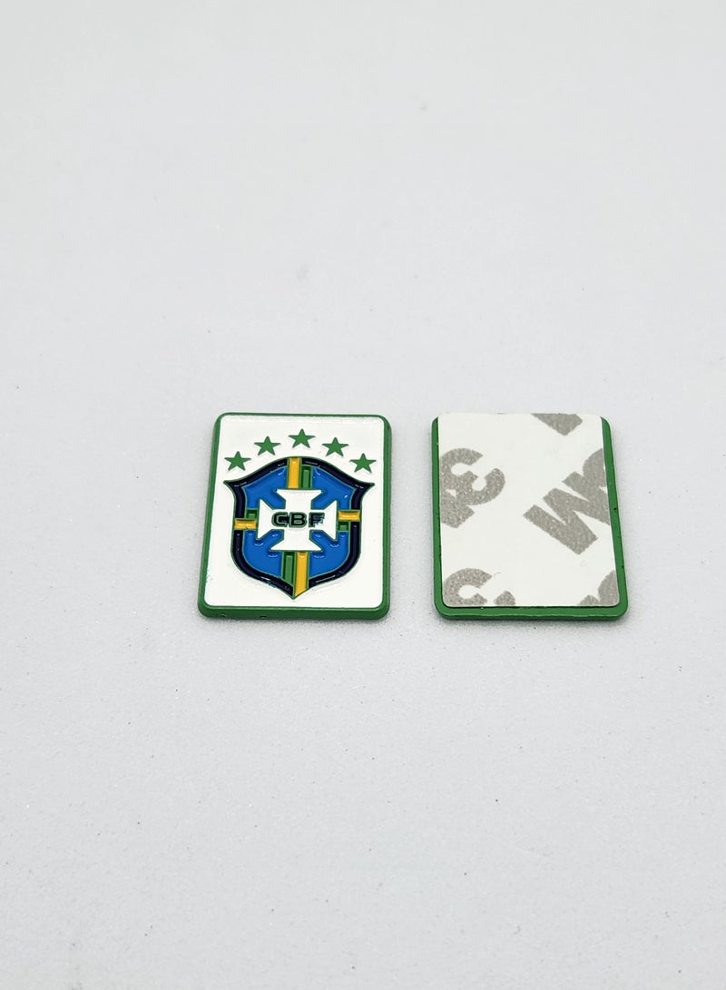 اكنور ملصقات فريق كرة القدم البرازيلي - شعار الاتحاد البرازيلي لكرة القدم المعدني مع 5 نجوم للجماهير وهواة الجمع، ملصق للعرض على الهاتف المحمول، والكمبيوتر المحمول، وأجهزة الآيباد، وحقائب الظهر، والسترات، وجدران وأبواب وسيارات وشاحنات ودراجات نارية لهواة الجمع - Image 2