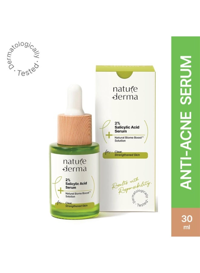 ديرما الطبيعة 2% سيروم حمض الساليسيليك حمض الساليسيليك مع معزز حيوي طبيعي ™ | يقلل من حب الشباب والرؤوس السوداء والشوائب | بشرة نقية ومرطبة ومقوية | 30 مل | تم اختباره من قبل أطباء الجلدية - Image 2