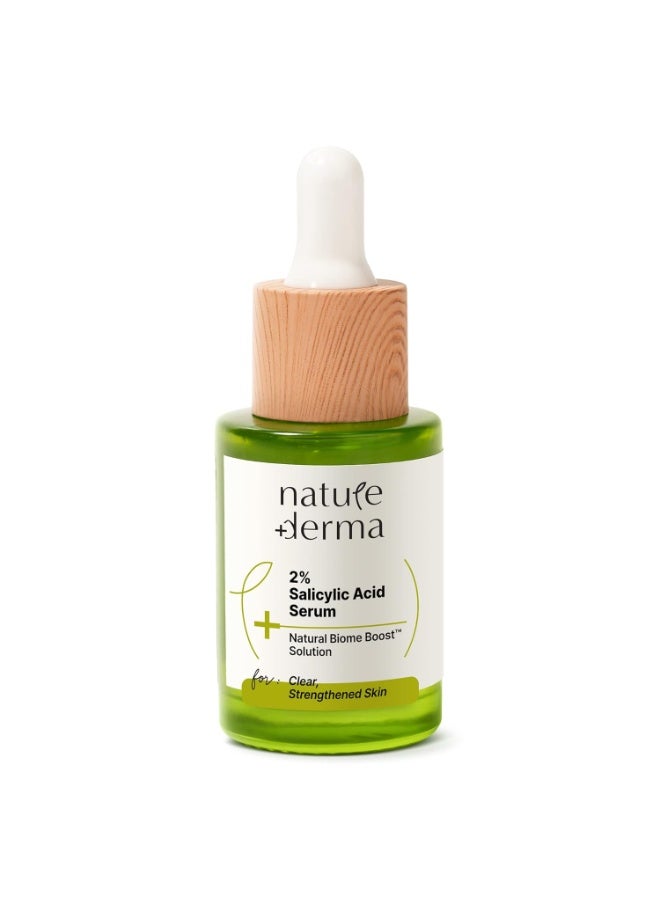 ديرما الطبيعة 2% سيروم حمض الساليسيليك حمض الساليسيليك مع معزز حيوي طبيعي ™ | يقلل من حب الشباب والرؤوس السوداء والشوائب | بشرة نقية ومرطبة ومقوية | 30 مل | تم اختباره من قبل أطباء الجلدية - Image 1