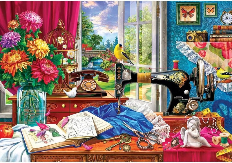 eurographics EuroGraphics Sewing Machine Tin Jigsaw Puzzle Medium  - Image 2