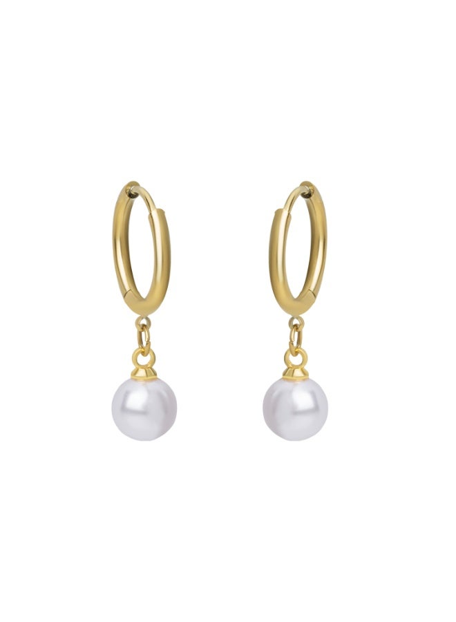 Palmonas 18K Gold Tone Plated Bold Pearl Drop Earring For Women - Waterproof & Anti-Tarnish - Image 1