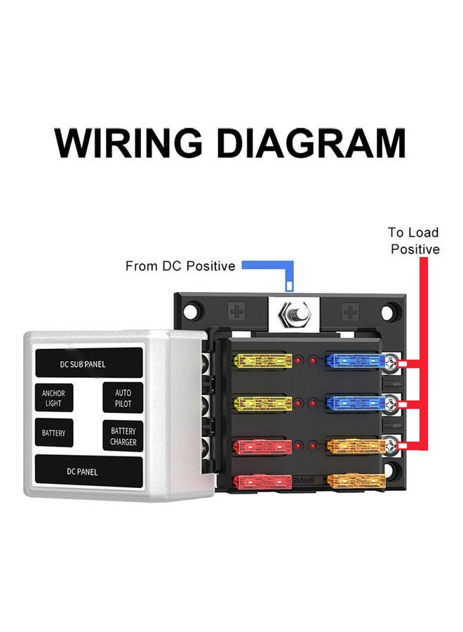 Loquat 6 Way LED Fuse Block Holder With 6 Circuit ATP/ATC/ATO - Image 2