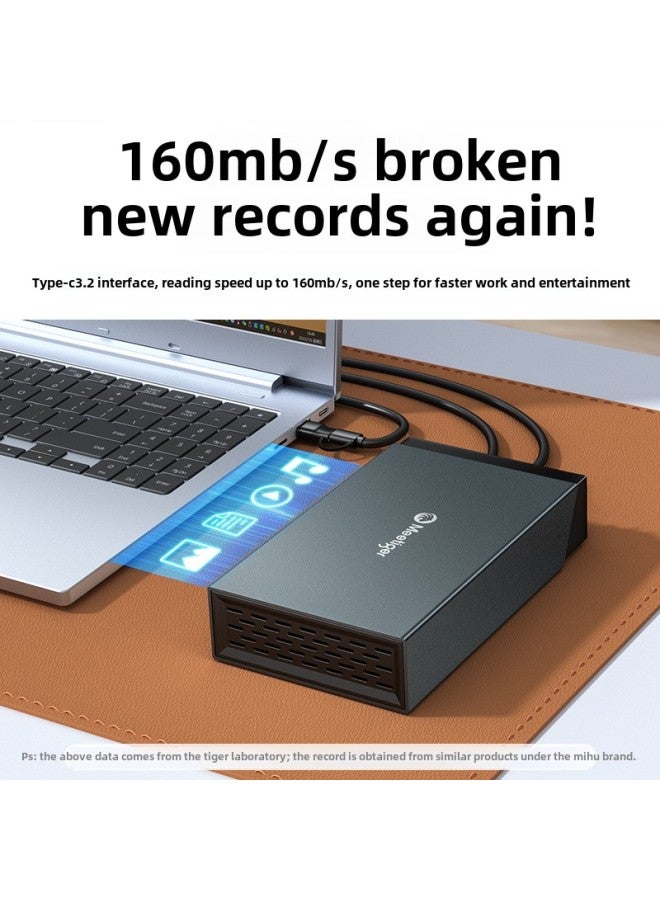Tiger M11 Mobile Hard Disk 2t 3t 4t 6t 8t 10t 12t 14t Large Capacity 3.5 Inch Desktop-Capacity:4tb 【built-in Fan * Alloy Body】-Interface:【type-c Port】 2-in-1 Data Cable - Image 1
